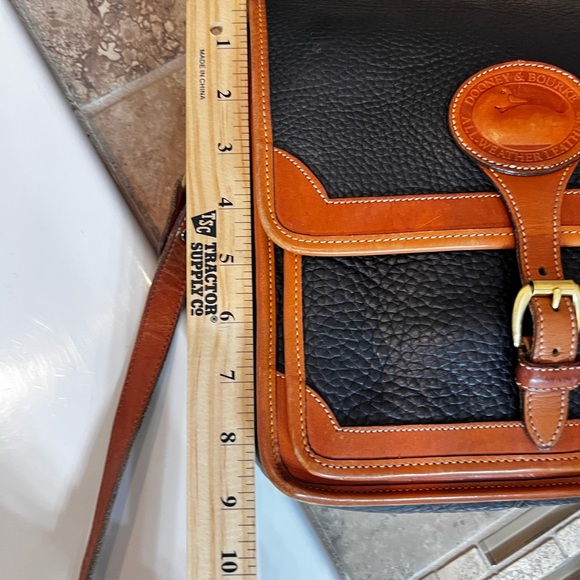 Dooney & Bourke Black and Tan Leather Messenger Bag - Picture 15 of 15